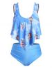 Plus Size Angel Cherub Print High Rise Tankini Swimsuit -  