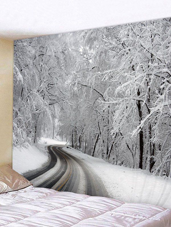 

Snow Forest Trail Print Tapestry Wall Hanging Decoration, Multi