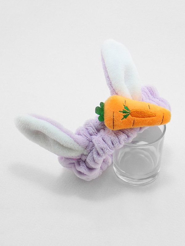 

Plush Rabbit Carrot Washing Elastic Headband, Mauve