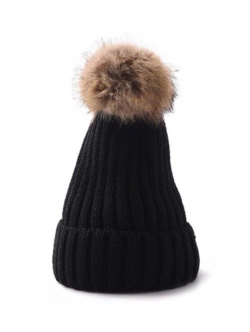 

Solid Simple Bobble Hat, Black