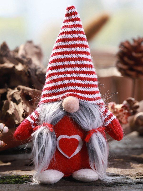 

Christmas Striped Hat Cartoon Doll, Red
