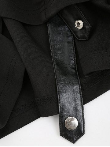 

Stand Collar Snap Button Up Long Sleeve Shirt, Black