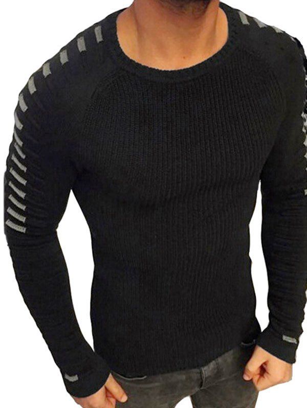 

Drape Panel Design Pullover Sweater, Black