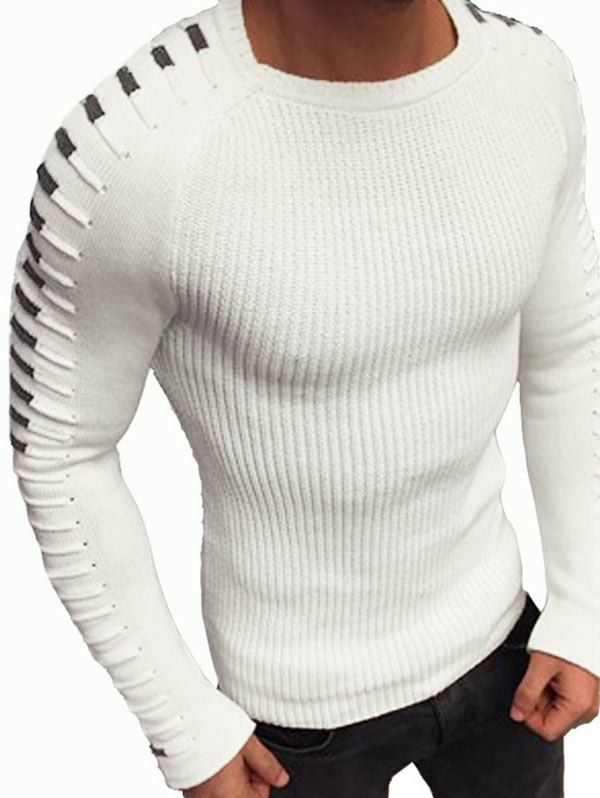 

Drape Panel Design Pullover Sweater, White