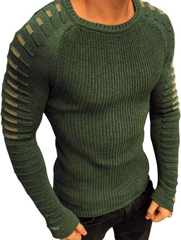 

Drape Panel Design Pullover Sweater, Army green