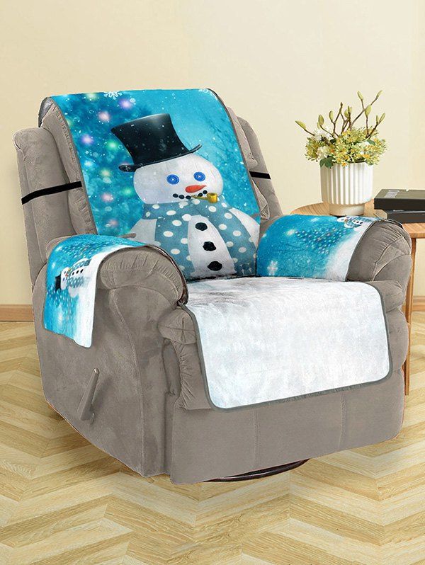 

Christmas Snowman Printing Couch Cover, Blue ivy