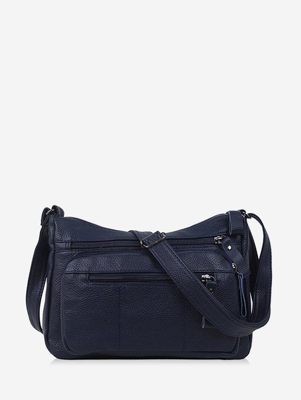 

Solid Pockets Casual Crossbody Bag, Dark slate blue