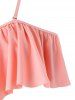Maillot de Bain Fleuri à Bretelle de Grande Taille Deux Pièces - Rose clair 5X