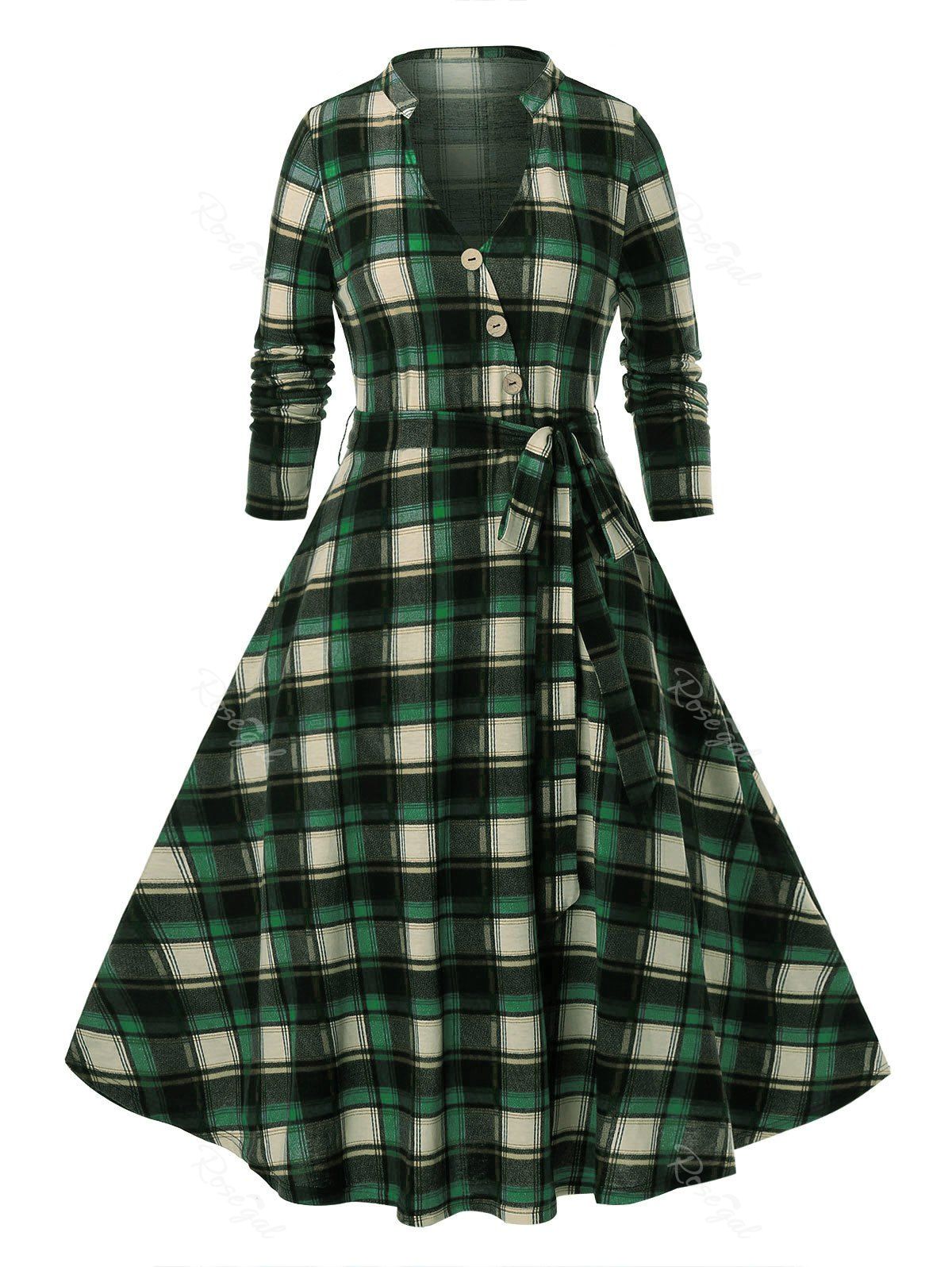 plus size checkered dress