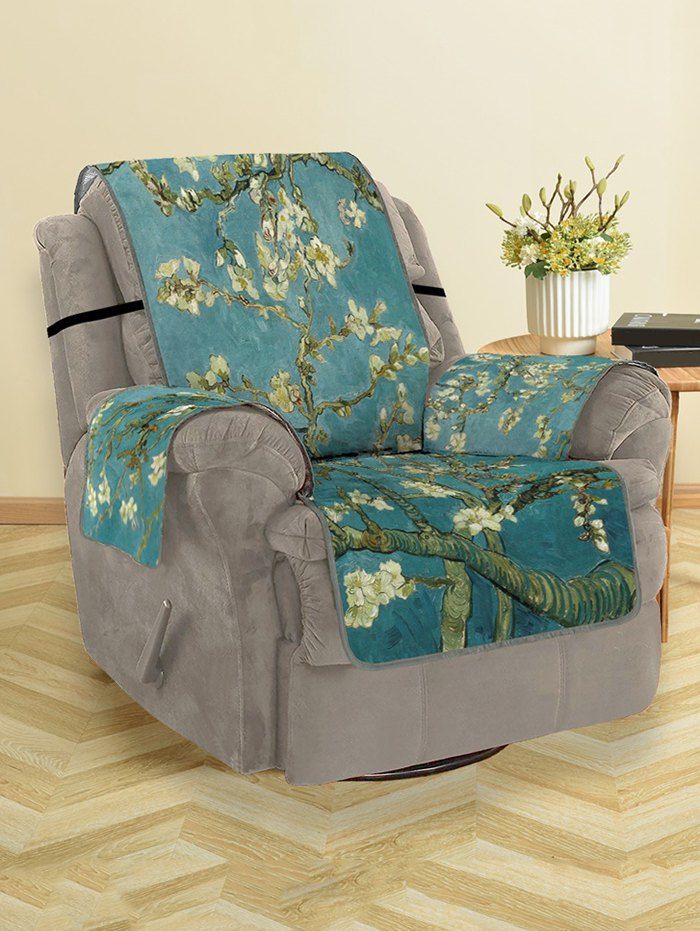

Flower Tree Branch Pattern Couch Cover, Dark turquoise