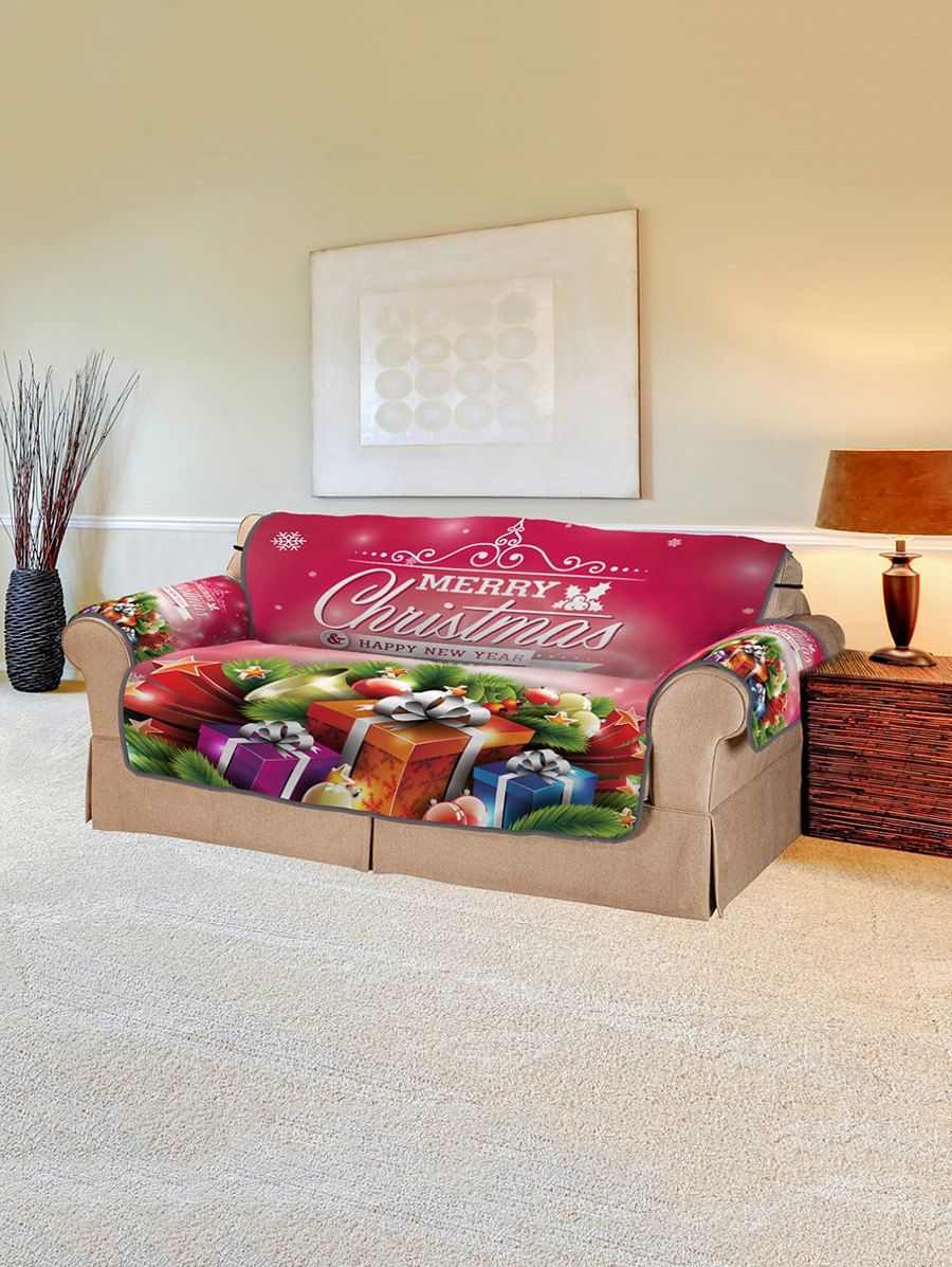 

Christmas Tree Gifts Greeting Pattern Couch Cover, Multi