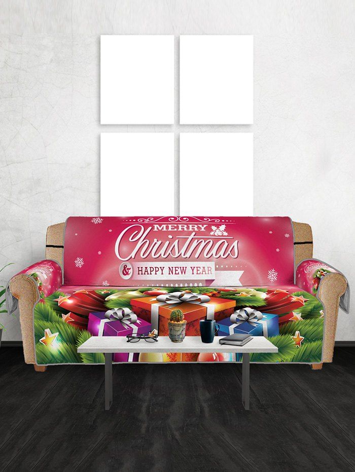 

Christmas Tree Gifts Greeting Pattern Couch Cover, Multi