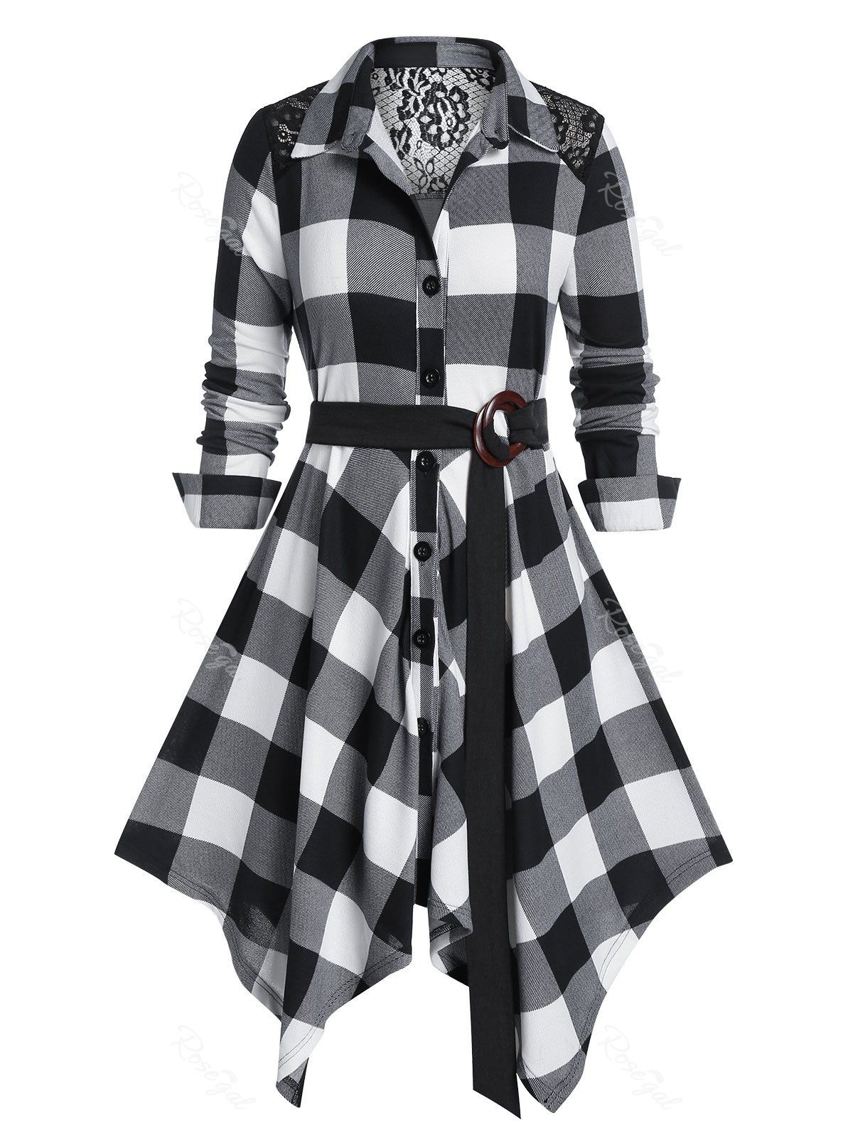 plaid handkerchief dress