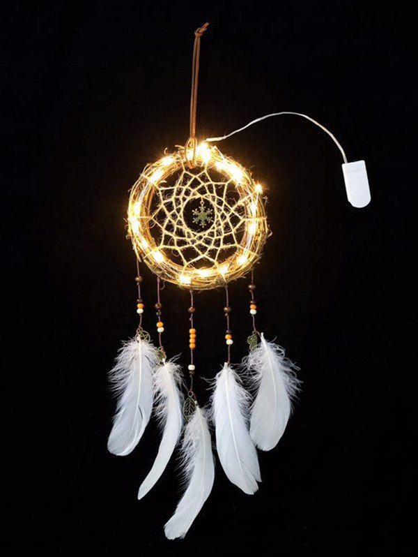 

Christmas Snowflake Shape Handmade Indian Dream Catcher, White