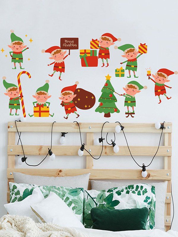 

Cartoon Christmas Pattern Wall Sticker, Multi