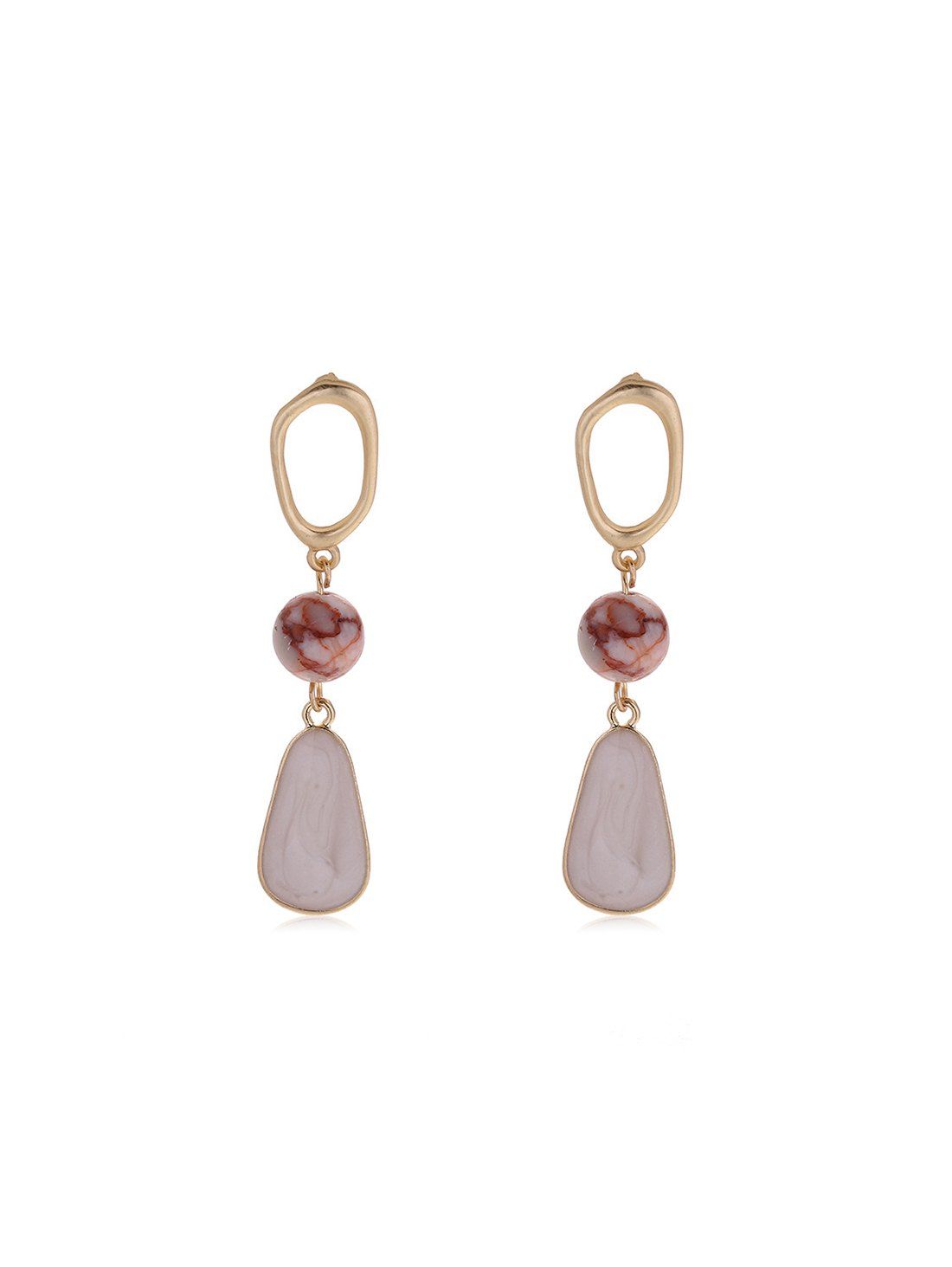 

Natural Stone Bead Water Drop Earrings, Gold