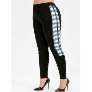 

Plus Size Plaid Fitted Leggings, Black