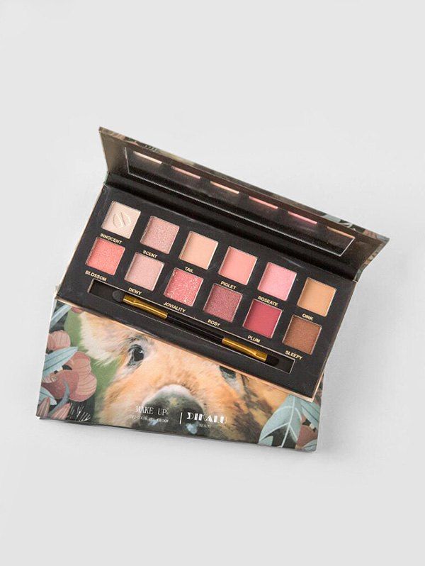 

12 Color Animal Print Waterproof Glitter Eyeshadow Palette, Multi-a