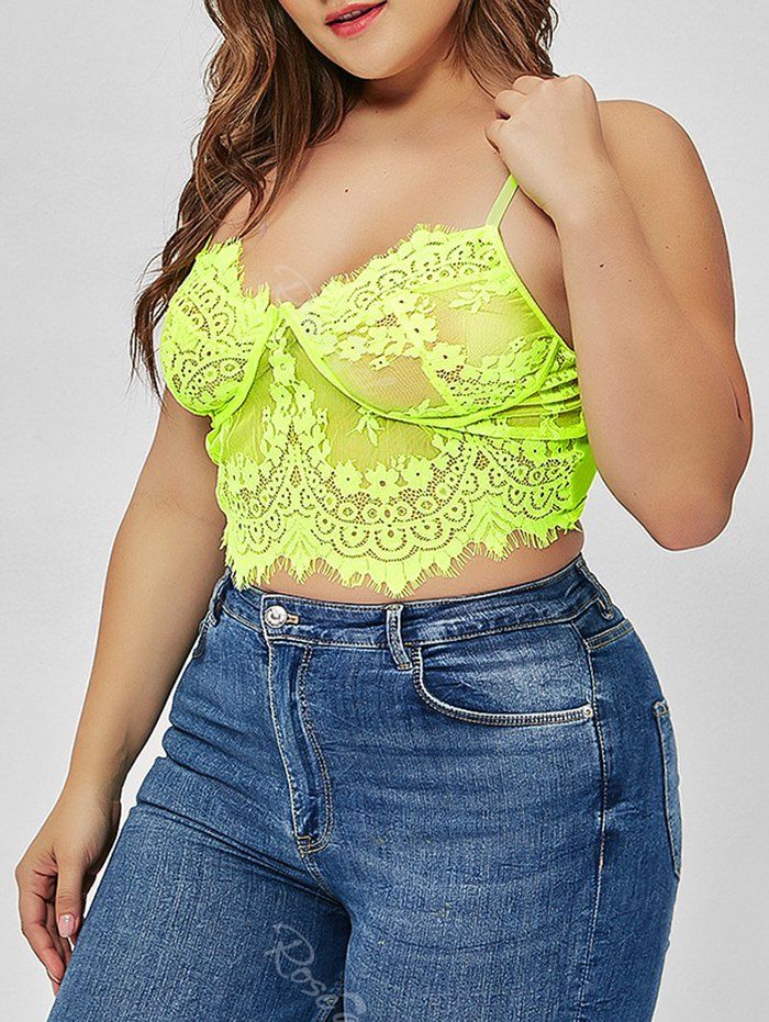 lime green lace bralette