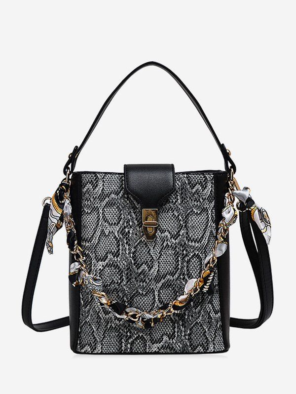 

Snakeskin Pattern Shoulder Messenger Bag, Gray