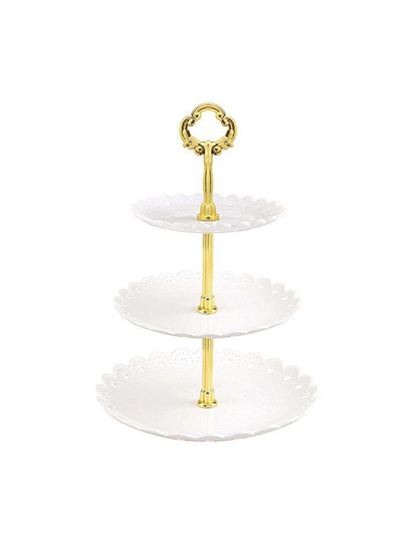 

3 Tier Fruit Plate Cupcake Stand Dessert Tray, White