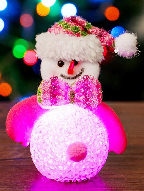 

Christmas Decoration Santa Claus Snowman Animal Shape Decorative LED Light Doll, Multi-b