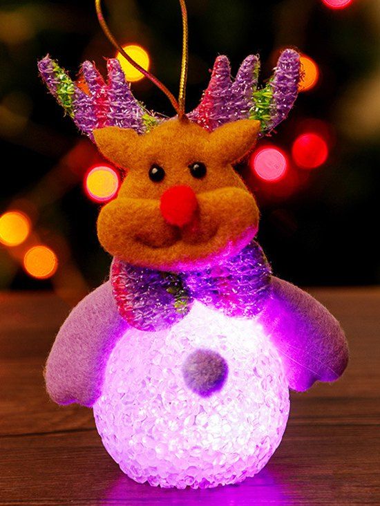 

Christmas Decoration Santa Claus Snowman Animal Shape Decorative LED Light Doll, Multi-c