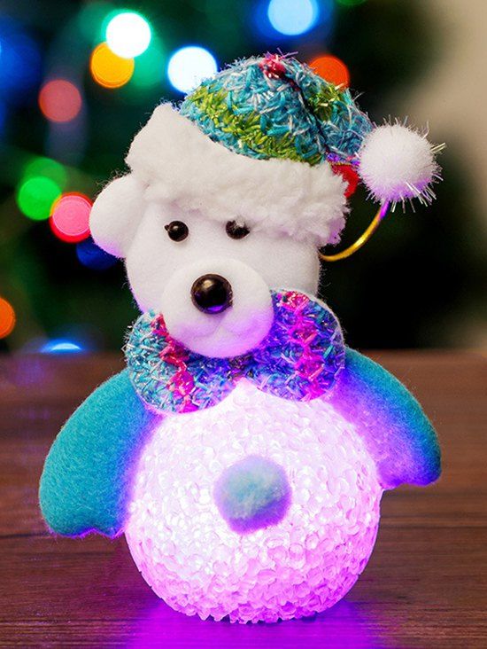 

Christmas Decoration Santa Claus Snowman Animal Shape Decorative LED Light Doll, Multi-d