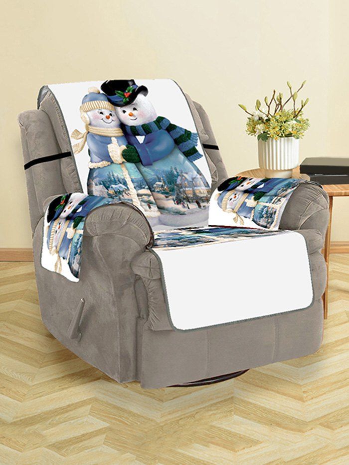 

Christmas Snowman Lover Sofa Cover, Denim blue