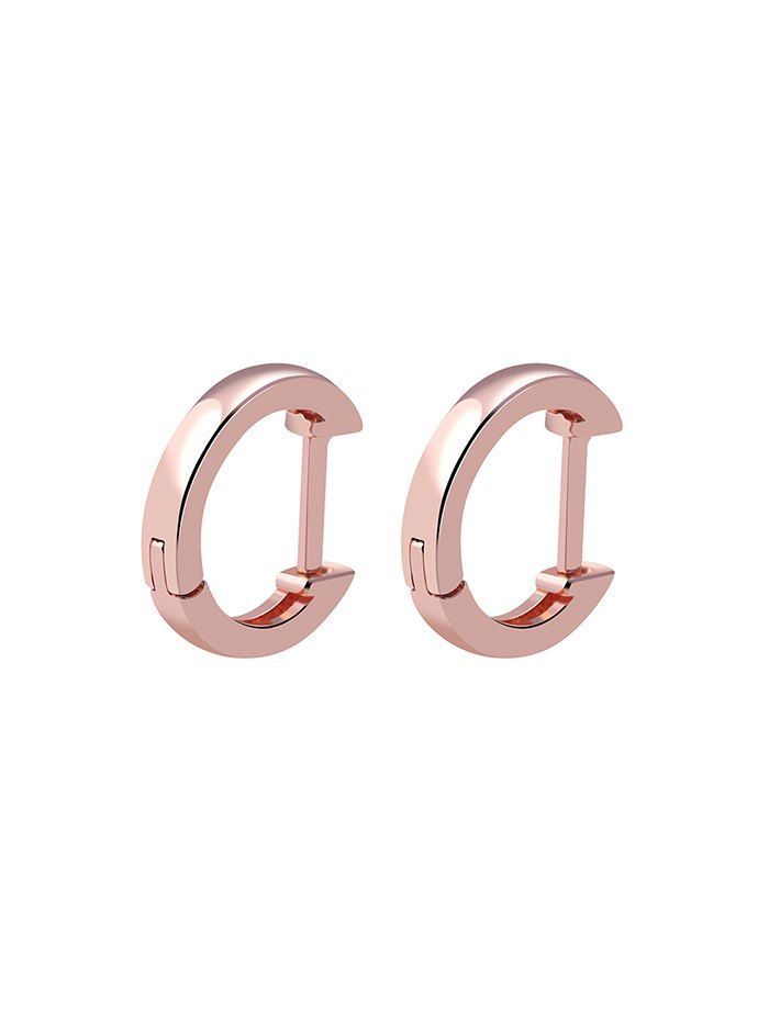 

Sterling Silver Small Huggie Earrings, Rose gold