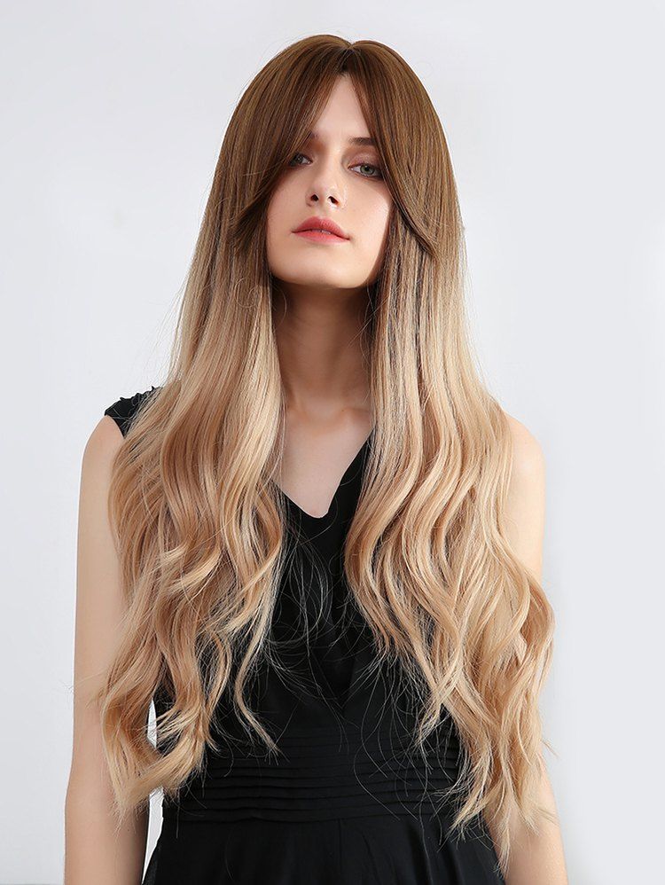 

Center Part Long Body Wave Synthetic Ombre Wig, Multi