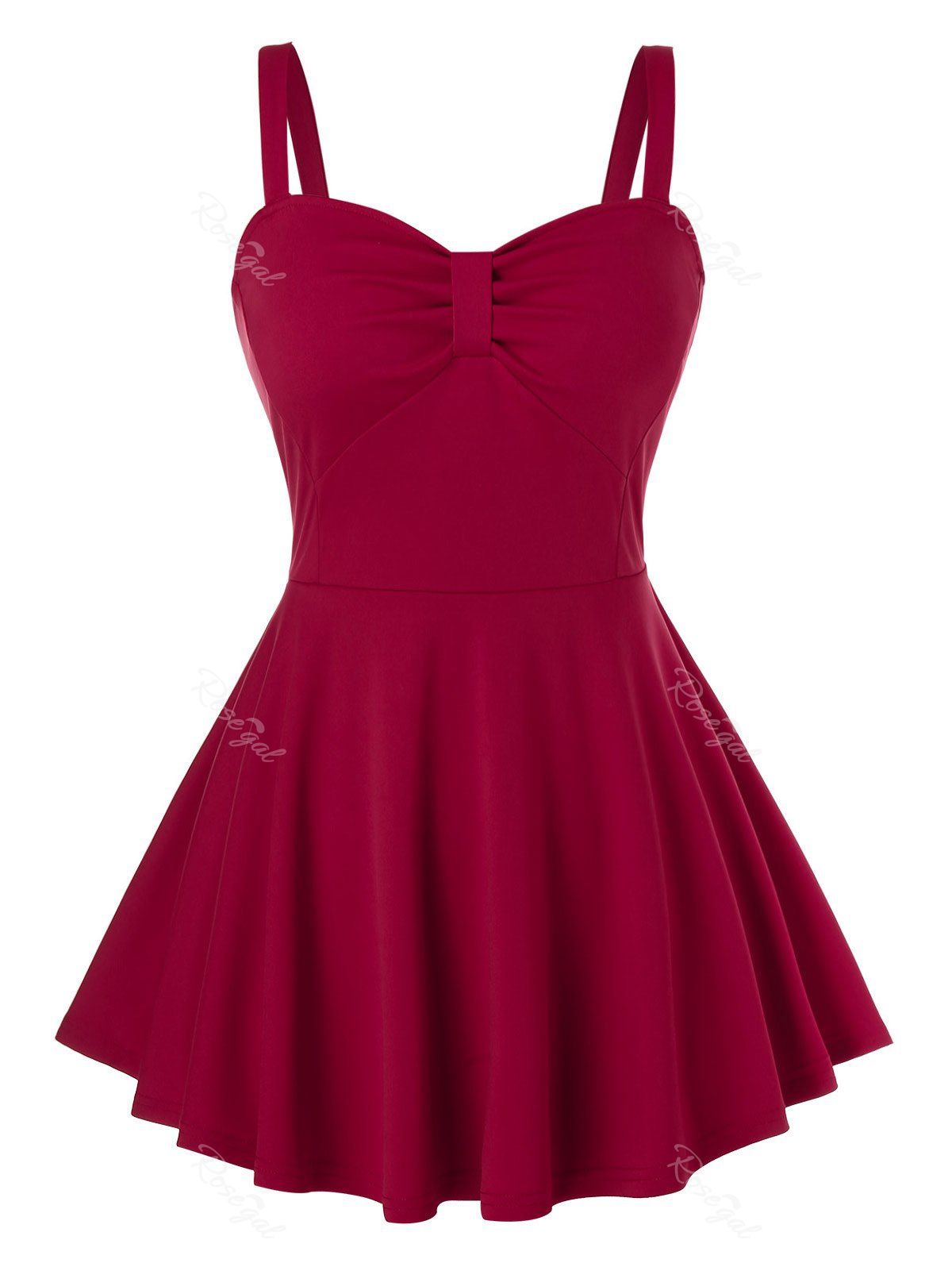 

Plus Size Front Knot Peplum Tank Top, Red wine