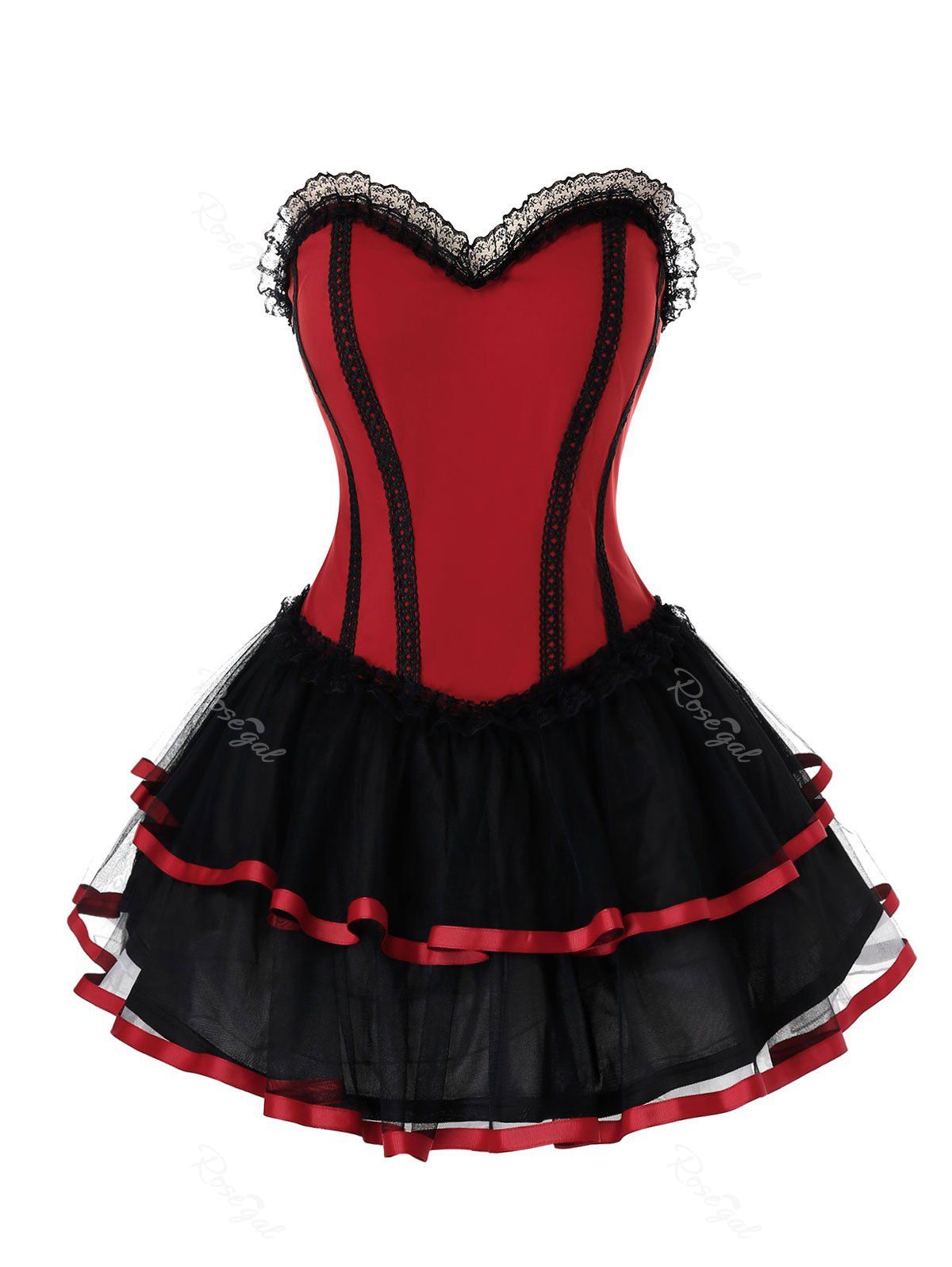 

Plus Size Strapless Ball Grown Mini Dress, Red wine
