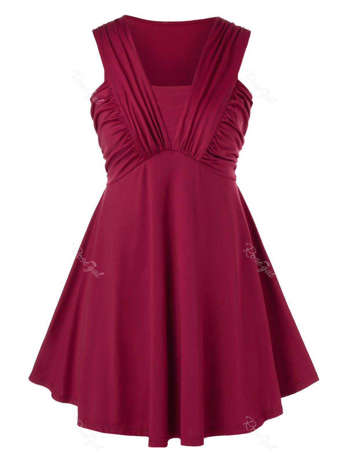 

Plus Size Ruched Tank Top, Red wine
