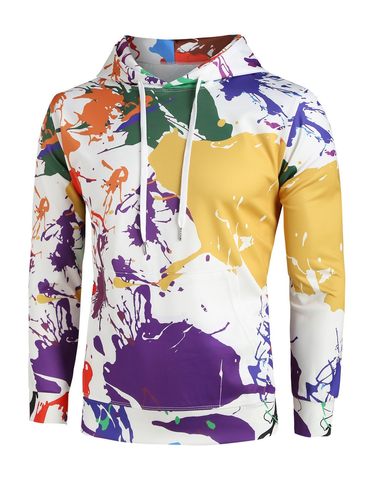 

Splatter Paint Front Pocket Casual Hoodie, Multi