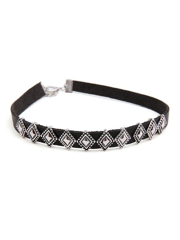 

Alloy Geometric Choker Necklace, Silver