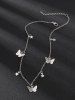 Metallic Butterfly Choker Necklace -  