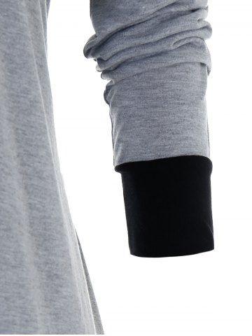 

Plus Size Mock Button Long Sleeve Top, Gray cloud