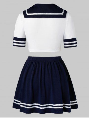 

Plus Size Schoolgirl Cosplay Lingerie Costume, Navy blue
