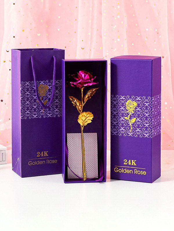 

Colorful Plated Artificial Rose Flower In A Box, Dark carnation pink