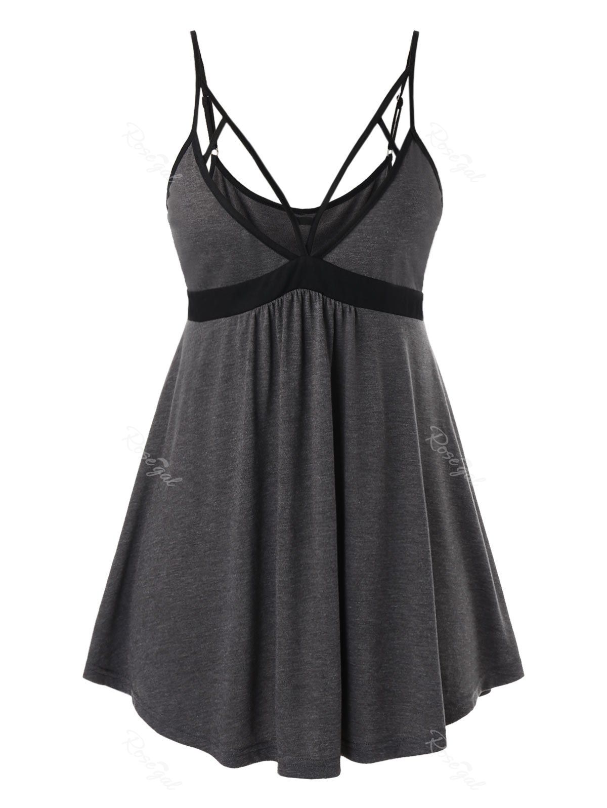 

Plus Size Heathered Strappy Tank Top, Gray