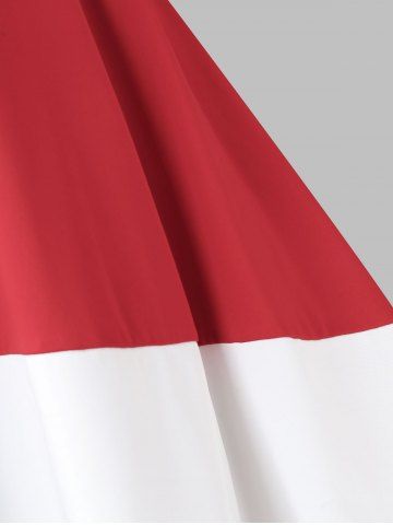 

Plus Size Christmas Bowknot High Low Dress, Red