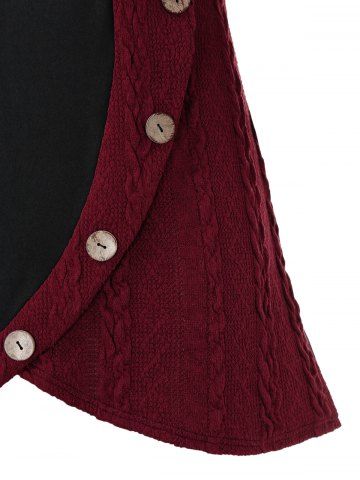 

Plus Size Mock Button Sweater, Black