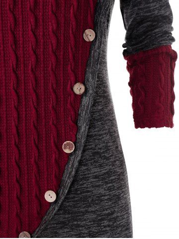 

Plus Size Mock Button Sweater, Red wine