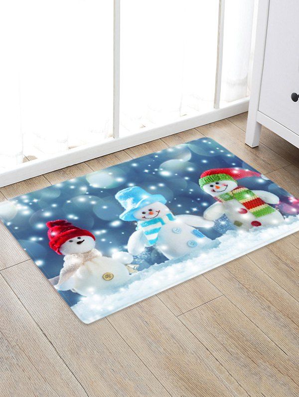 

Christmas Snowmen Print Non-slip Area Rug, Multi
