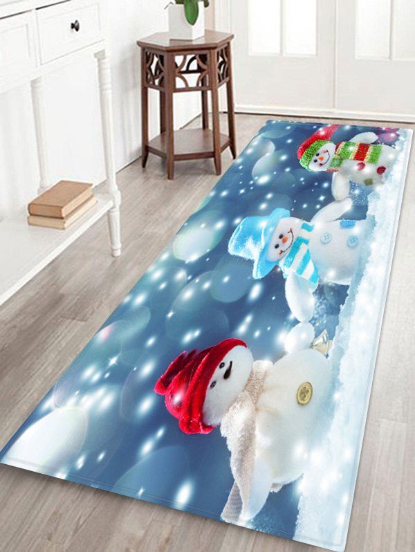 

Christmas Snowmen Print Non-slip Area Rug, Multi