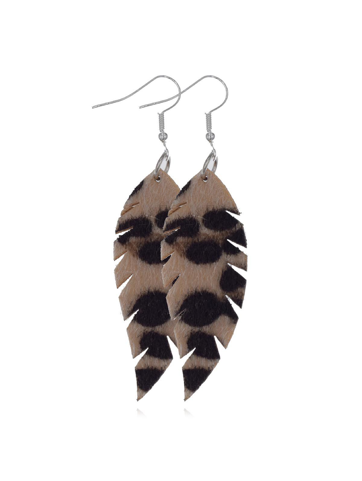 

Leopard Leaf Shape Mohair Drop Earrings