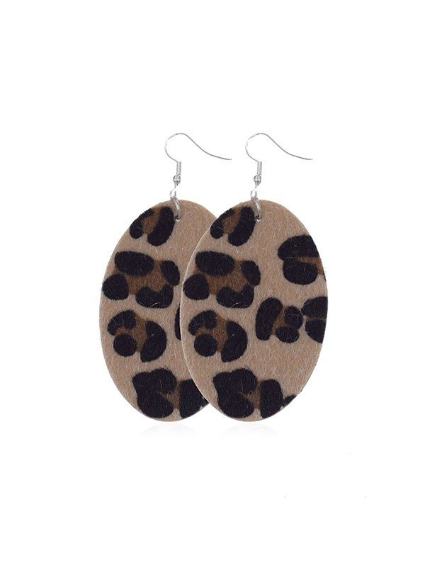 

Oval Leopard Printed Mohair Drop Earrings