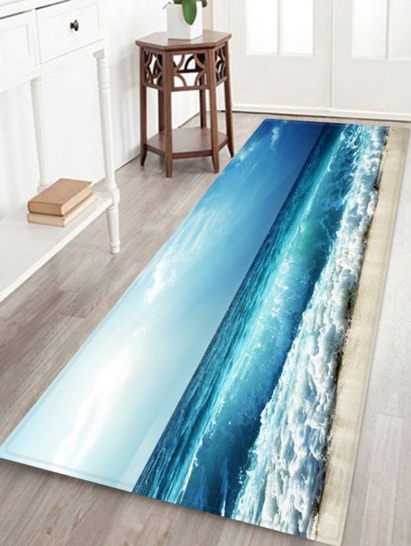 

Big Sea Waves Print Antiskid Area Mat, Multi