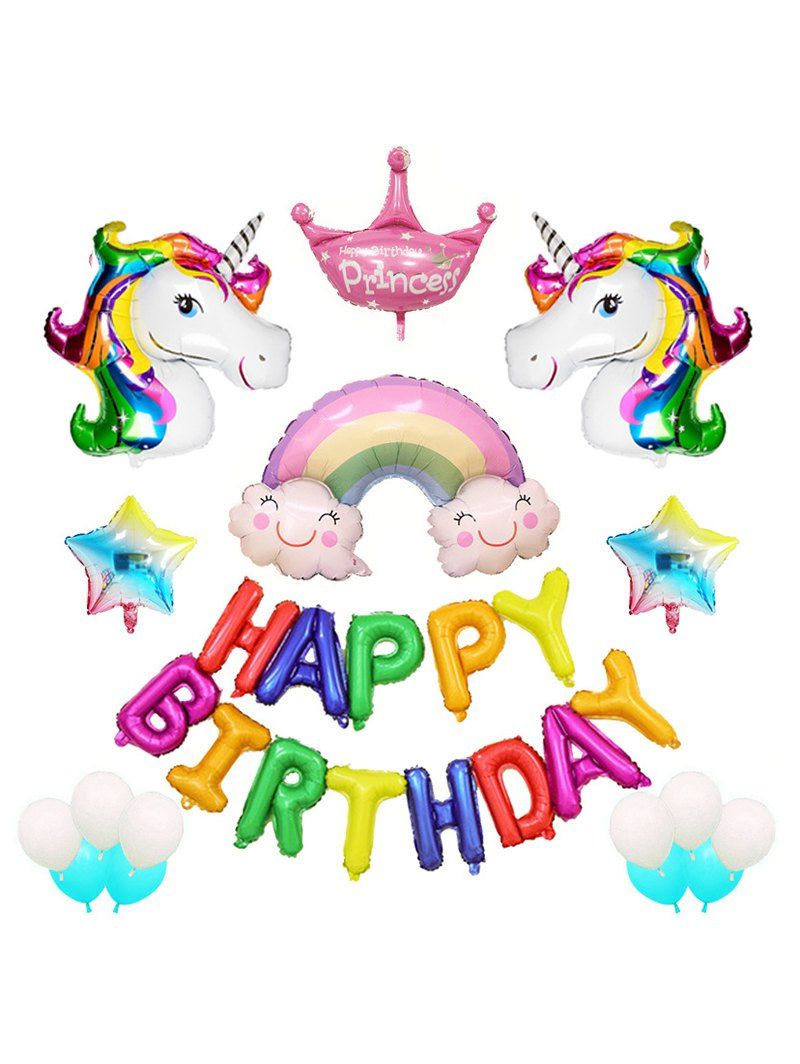 

Unicorn Theme Birthday Party Balloons Set, Multi-a